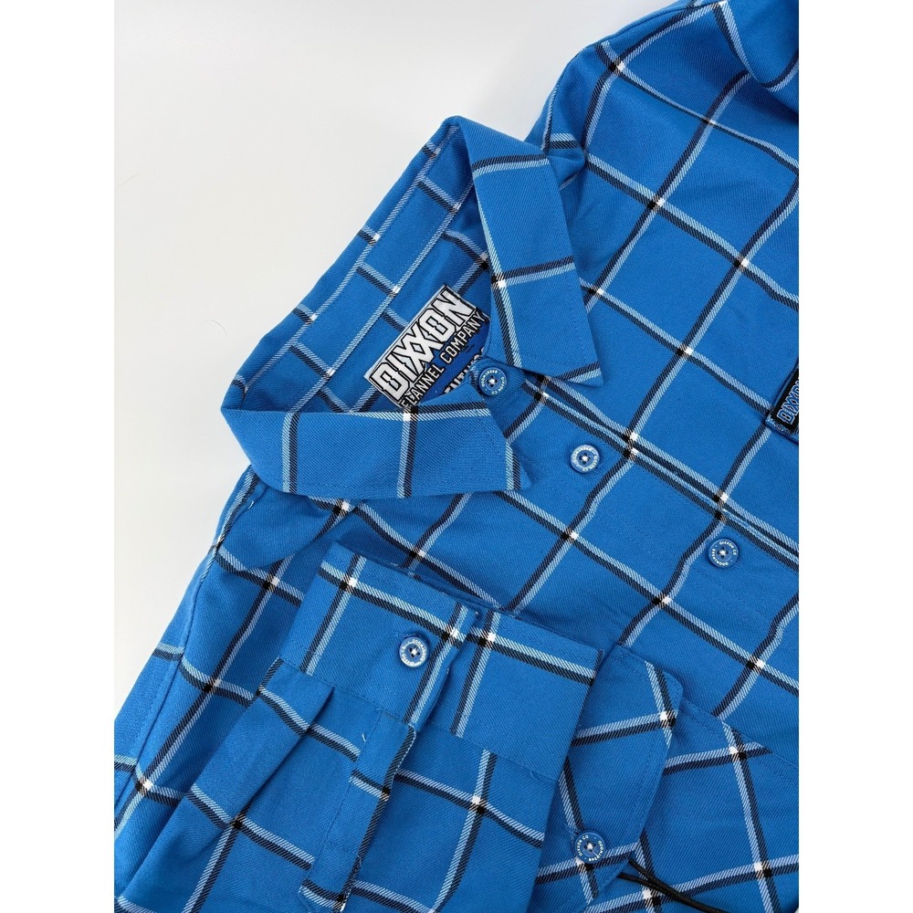 Dixxon Women 2XL Brentwood Cropped Flannel Company Button-Down D-Tech Blend Blue